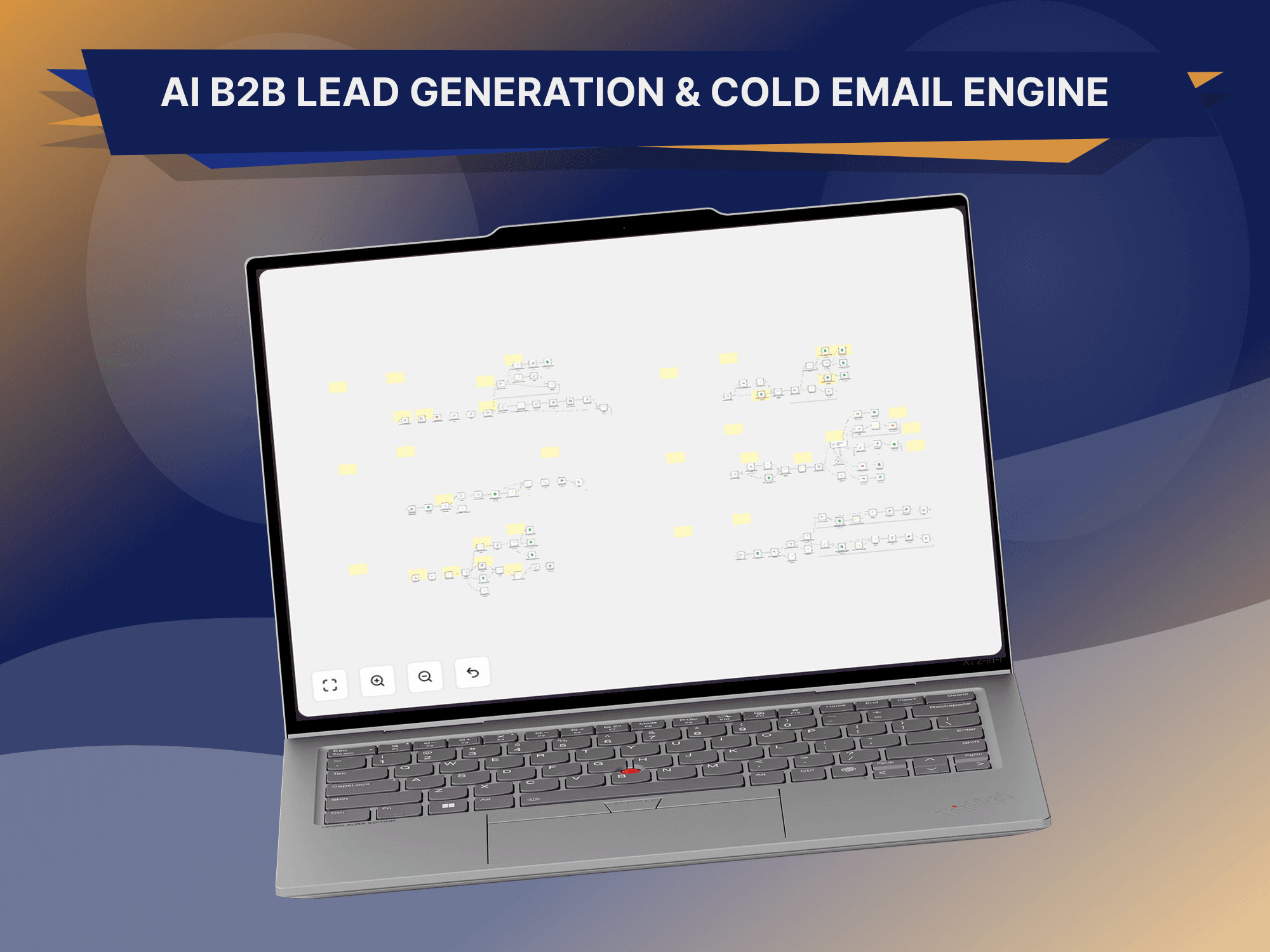 AI B2B Lead Generation & Cold Email Engine — an n8n outbound automation by GitzTech spanning Google Maps lead sourcing, email personalization, AI reply classification, and CRM logging.