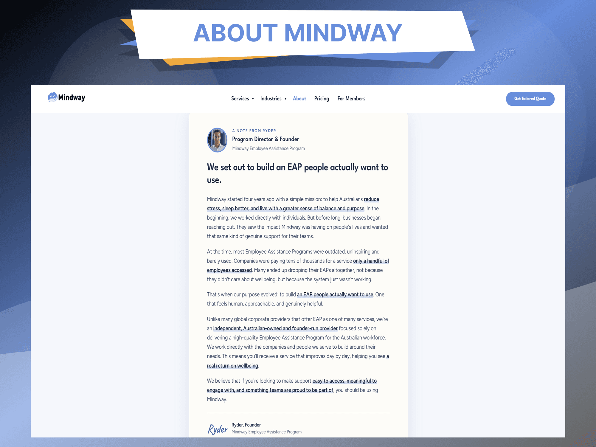 Mindway EAP — additional screen 3