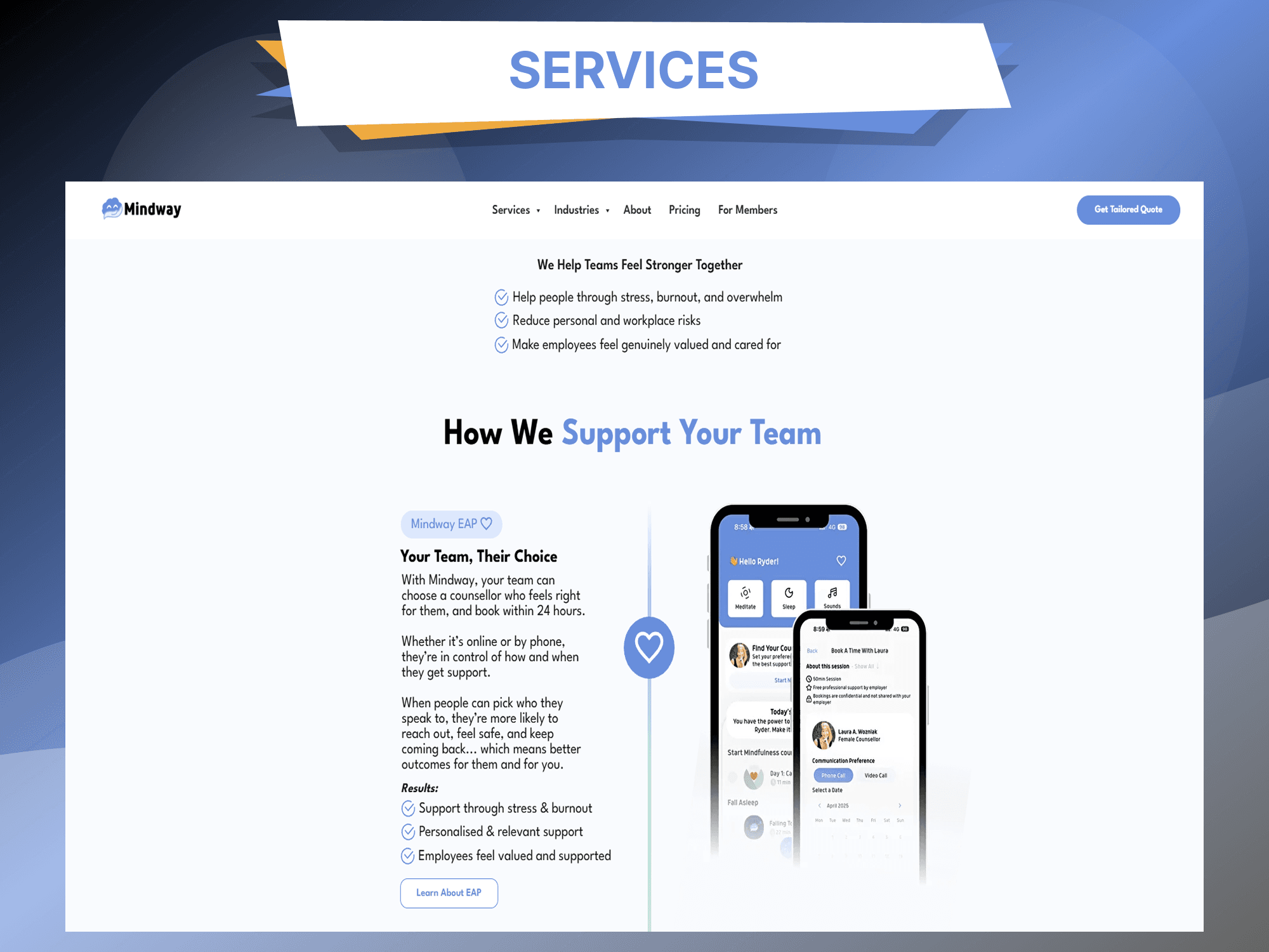 Mindway EAP — additional screen 1
