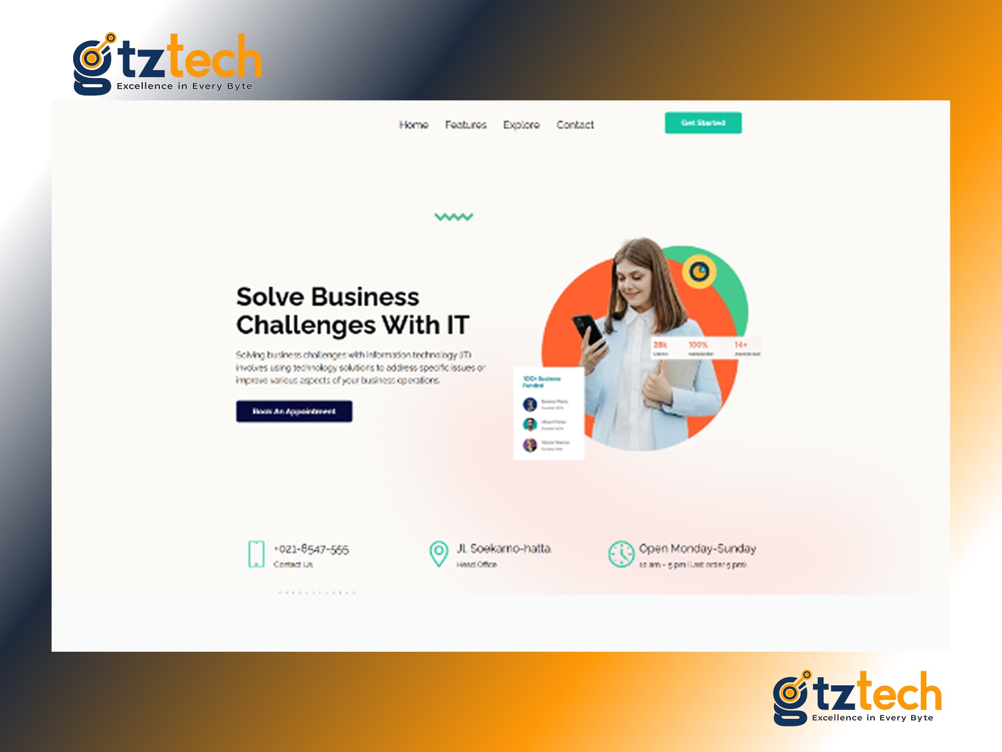 SaaS & Software Funnel — a conversion-focused GoHighLevel funnel by GitzTech for SaaS and B2B technology businesses, spanning product value proposition, CRM and AI capability areas, integrations, and a demo/appointment booking flow.